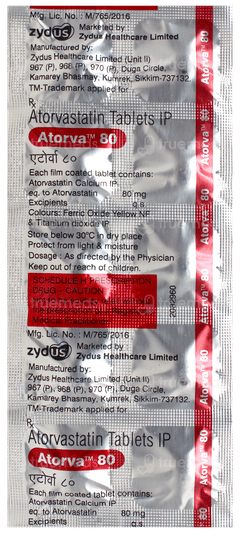 Atorva 80 Tablet 10 Atorva 80 Tablet 10